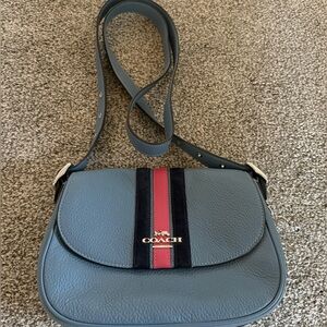Coach Macie Saddle Bag Varsity Stripe